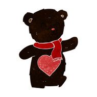 cartoon white teddy bear with love heart N4