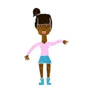 cartoon woman making dismissive gesture N11