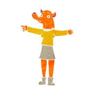 cartoon pointing fox woman N2