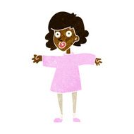 cartoon nervous woman N22