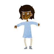 cartoon nervous woman N23