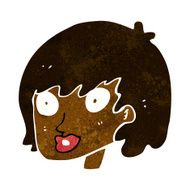 cartoon happy female face N101