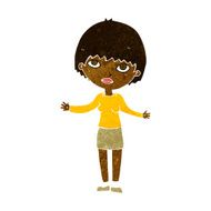cartoon woman shrugging N34