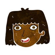 cartoon happy female face N102