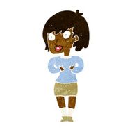cartoon woman making Who Me? gesture N27