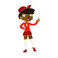 cartoon skater girl giving thumbs up symbol N5