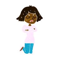 cartoon annoyed woman N111