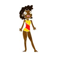 cartoon woman in swimming costume N6