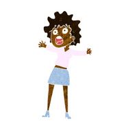 cartoon frightened woman N18