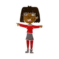 cartoon happy woman pointing N38
