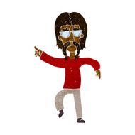 cartoon hippie man wearing glasses N6