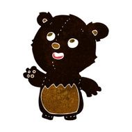 cartoon happy little teddy black bear N2