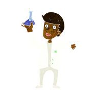 cartoon happy scientist N5