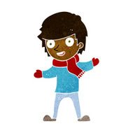 cartoon boy in winter clothes N6