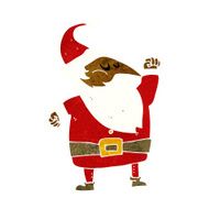 cartoon santa claus punching air N10