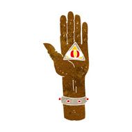 cartoon spooky hand symbol N6