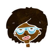 cartoon woman wearing spectacles N28