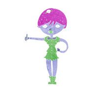 cartoon vampire girl giving thumbs up symbol N5