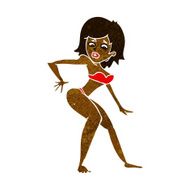 cartoon woman in bikini N32