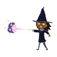 cartoon witch girl casting spell N12