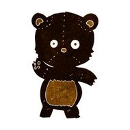 cartoon waving black bear N20