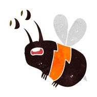 cartoon frightened bee N6