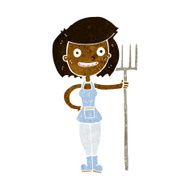 cartoon happy farmer girl N2