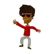 cartoon waving cool guy N4