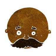 cartoon bald man with mustache N11
