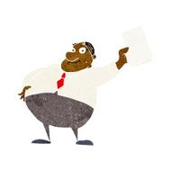 cartoon boss waving papers N6