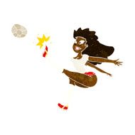 cartoon female soccer player kicking ball N6