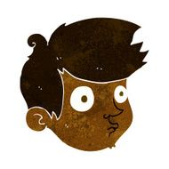 cartoon staring boy N12
