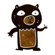 cartoon waving black bear cub N15