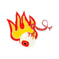 cartoon gross flaming eyeball N2