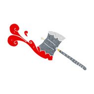 cartoon double sided axe N11