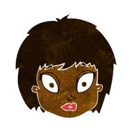 cartoon surprised female face N37