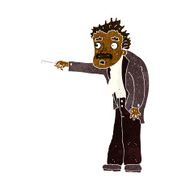 cartoon man trembling with key unlocking N6