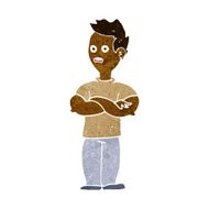 cartoon man with crossed arms N17