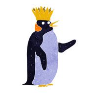 cartoon emperor penguin waving N2