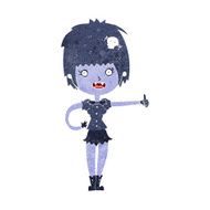cartoon vampire girl giving thumbs up sign N11