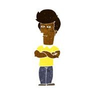 cartoon man with folded arms N19