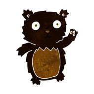 cartoon waving black bear cub N17