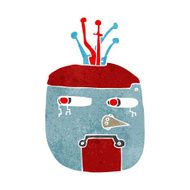 cartoon gold robot head N4