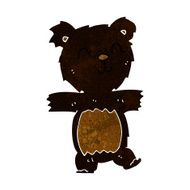 cartoon cute black bear cub N10