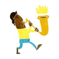 cartoon man blowing saxophone N5