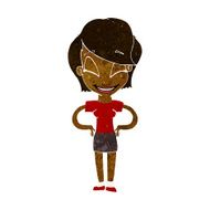 cartoon woman with hands on hips N124