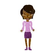 cartoon happy woman shrugging shoulders N9