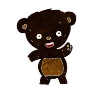 cartoon waving black bear N23