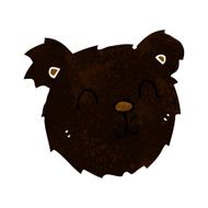 cartoon happy black bear face N2