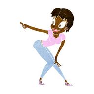 cartoon pretty woman pointing N22